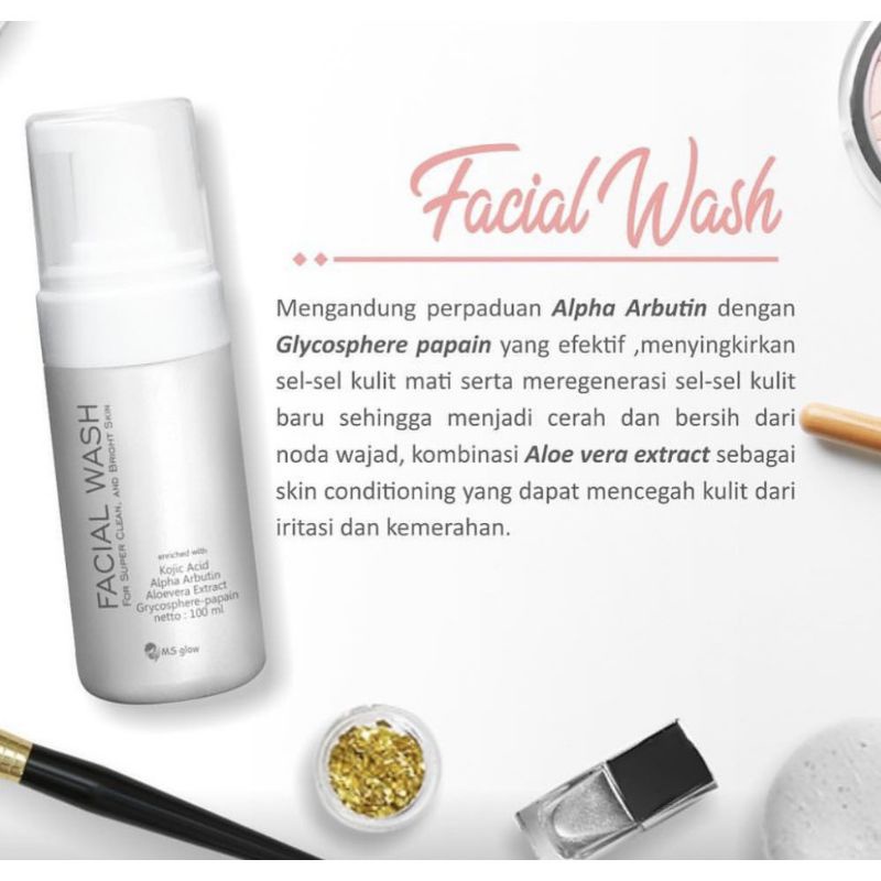 [100 % ORI] MS GLOW FACIAL WASH (free gelang)