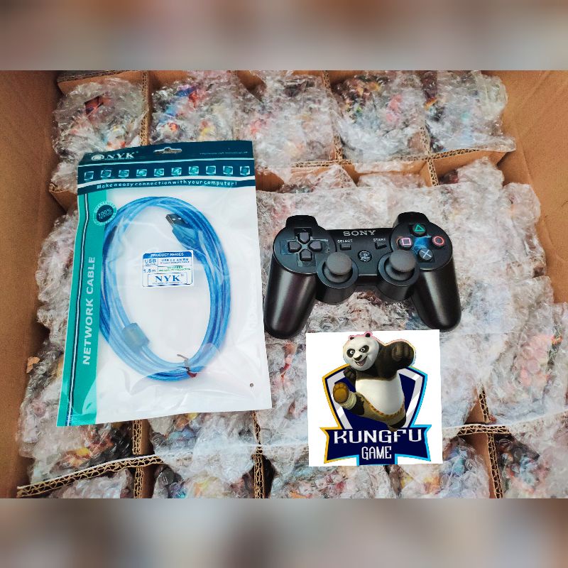 stik ori pabrik ps3 hitam+ kabel  cas nyk