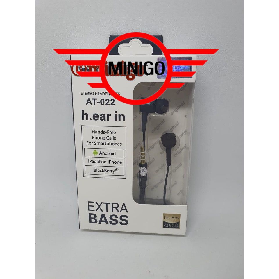 new~Handsfree AT-22 Jack 3.5mm Super Bass Earphone Handsfree Exlusive Suara Jernih Extra Bass