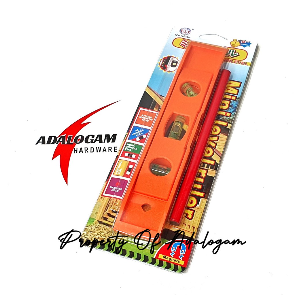 

Waterpas Magnet 9 Inch Plus Pencil Tukang - Waterpass Torpedo