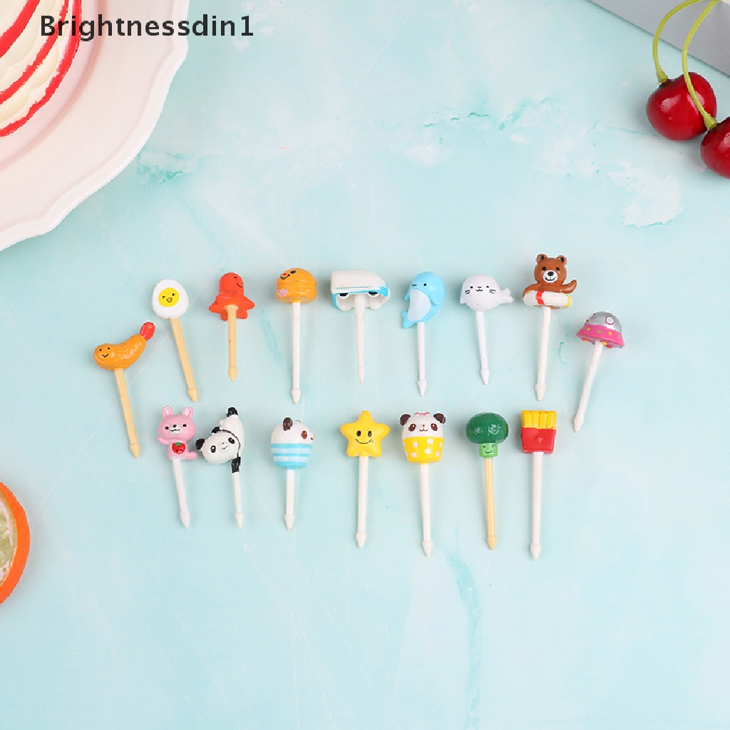 5 Pcs Tusuk Gigi Buah Desain Kartun Hewan Acak Untuk Aksesoris Bento