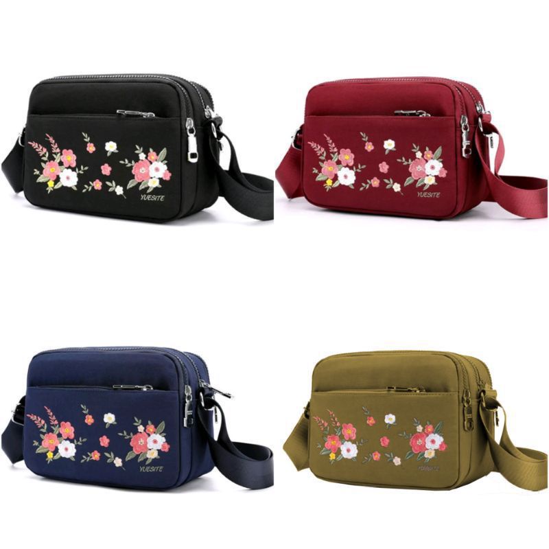 Tas Murah Selempang Wanita Import Korea Bordir Cantik