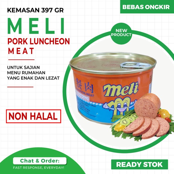 

✨COD✨ MaLing Kaleng FYF 397gr/ Canned Pork Luncheon Meat Ham 397gr - Meli Non Bubble