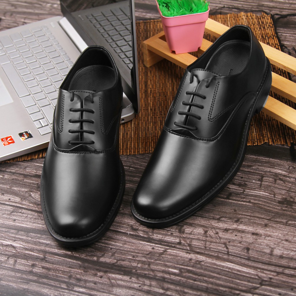 Oxford Formal Full Black | Sepatu Pantofel Pria Cowok Kerja Kantor Original Footwear | ARF FORIND