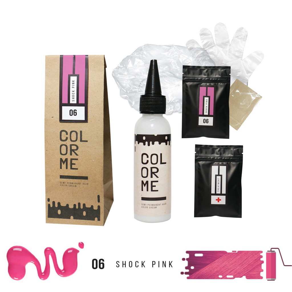 COLOR ME SHOCK PINK hair color cream / cat pewarna rambut