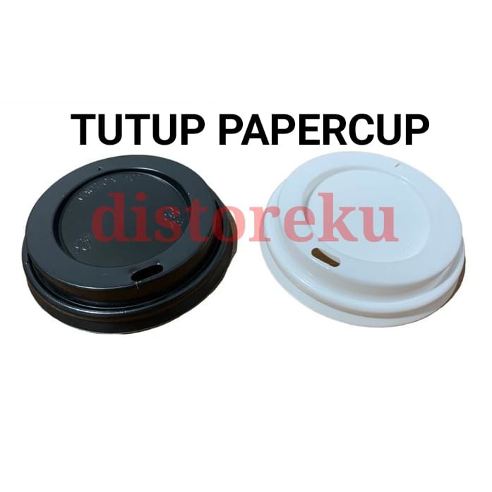 ISI 50pcs Tutup Gelas Kertas Kopi Panas Teh Stirrer Lid Papercup 8oz Hot Coffe