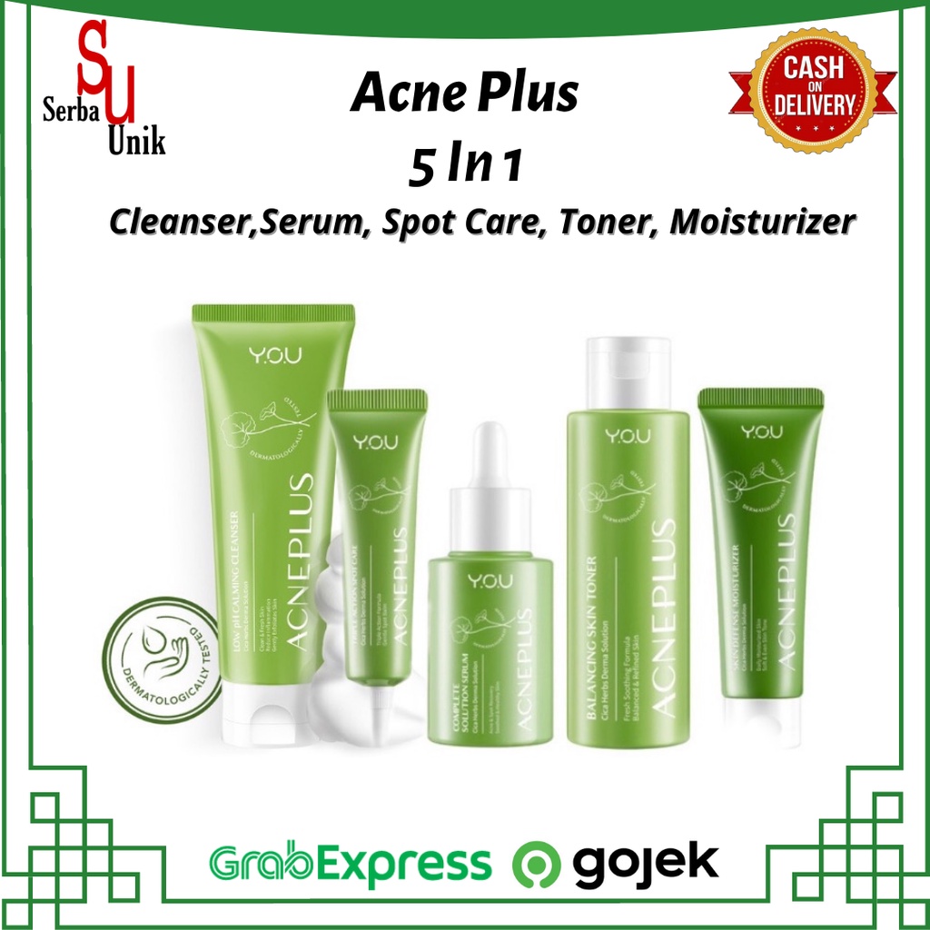 You Paket Acne Plus Treatment / Perawatan Wajah Berjerawat |Toner|Serum|Spot Care|Moisturizer|Cleanser