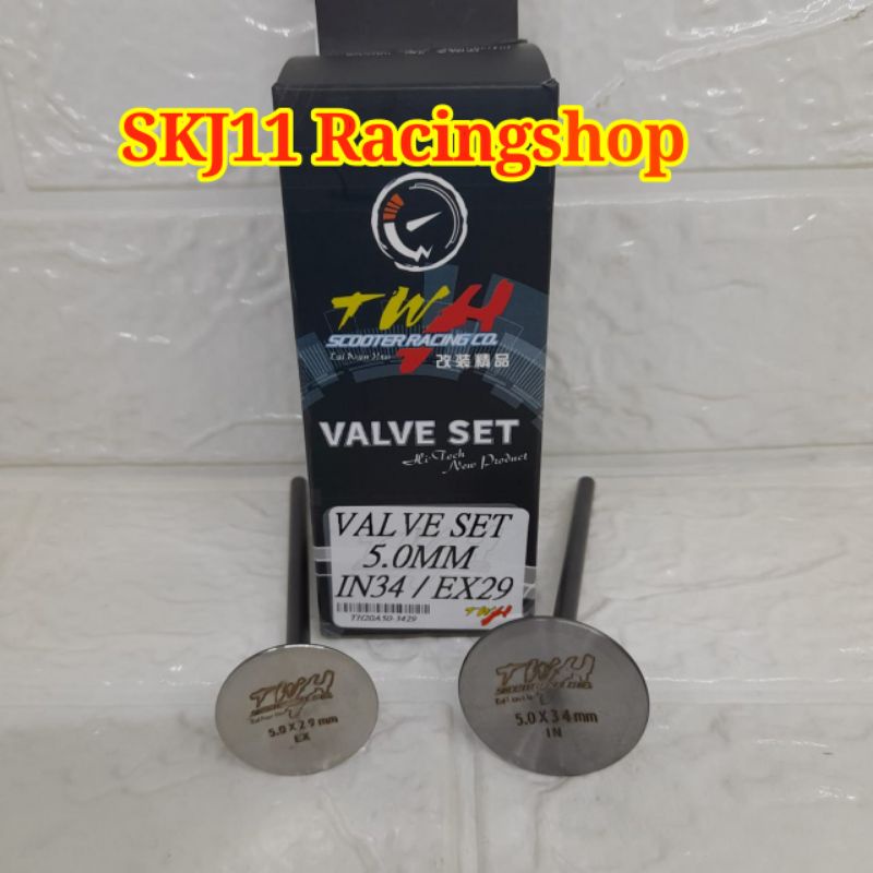 Klep 34/29 Batang 5 mm TWH Racing-Klep TWH Racing 34 29 Batang Btg 5 no Moto1 gf racing