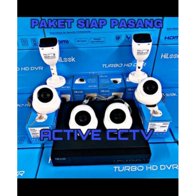 PAKET KAMERA CCTV HILOOK 2MP 6 CAMERA 8 CH CHANNEL 1080p TANPA HDD