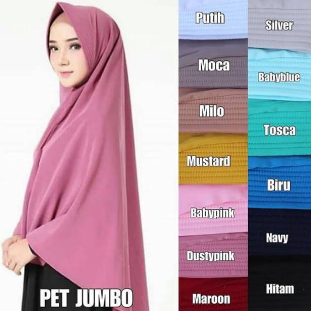 Jilbab Instan Khimar Pet Jumbo