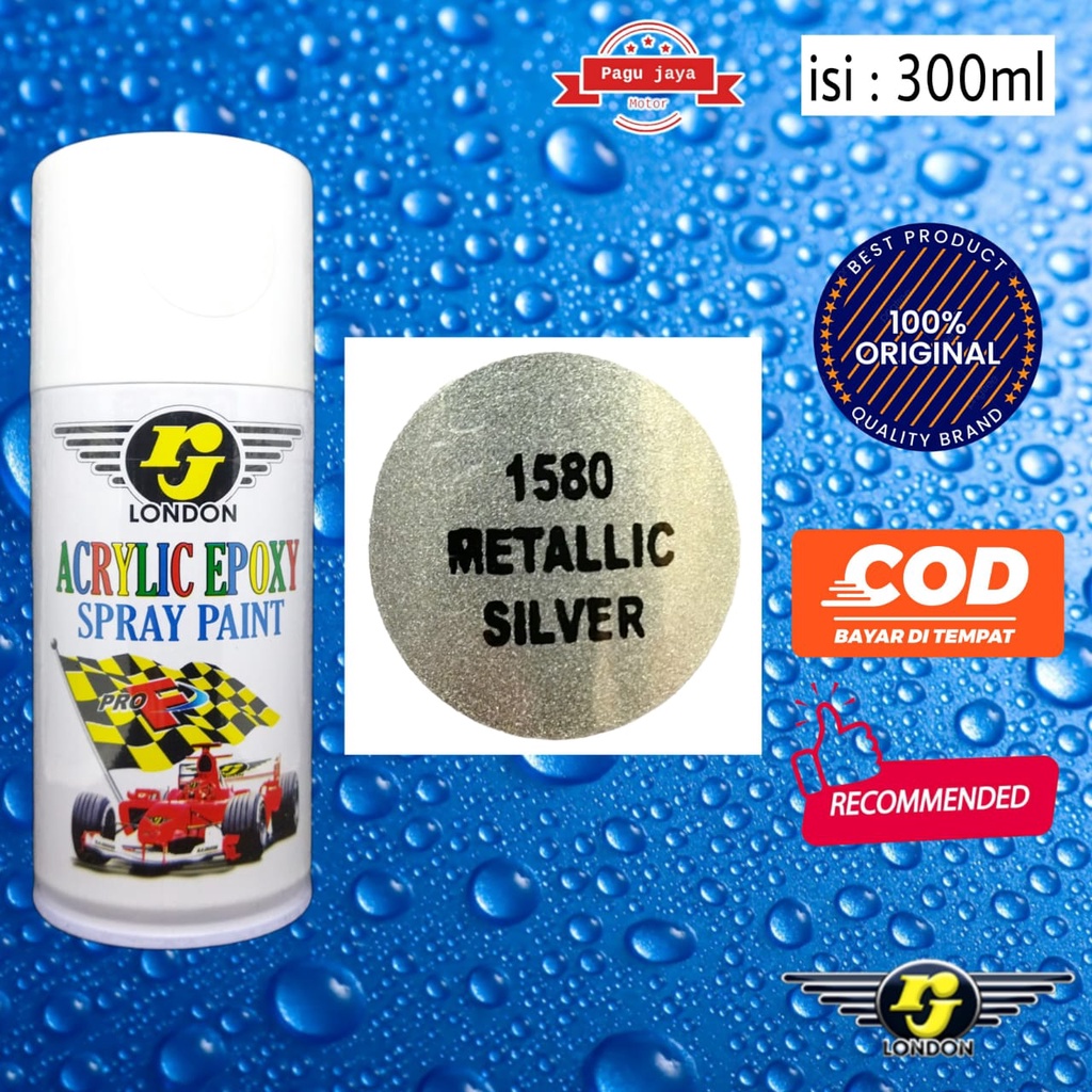 pilok pilox 300ml metallic metalik sparkling silver rj london cat semprot spray paint