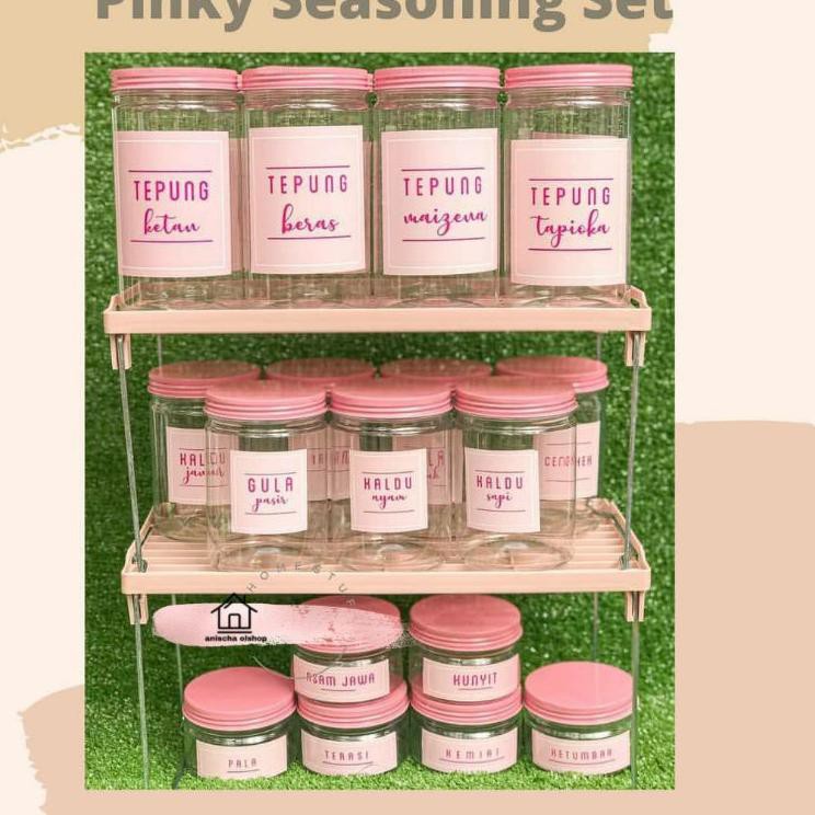 6.6 Promo Brand TOPLES BUMBU DAPUR PINK FREE LABEL SEASONING SET SHABBY JAR BUMBU DAPUR