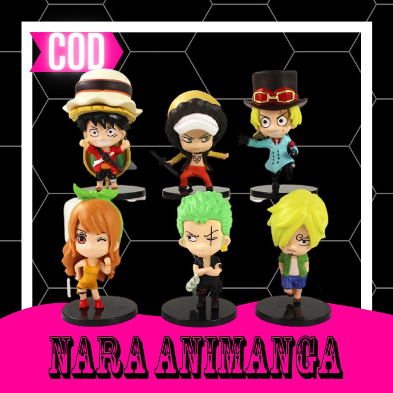 Nara Animanga Action Mini Figure Anime One Piece Vol 6 Luffy Law Sabo Nami Zoro Sanji