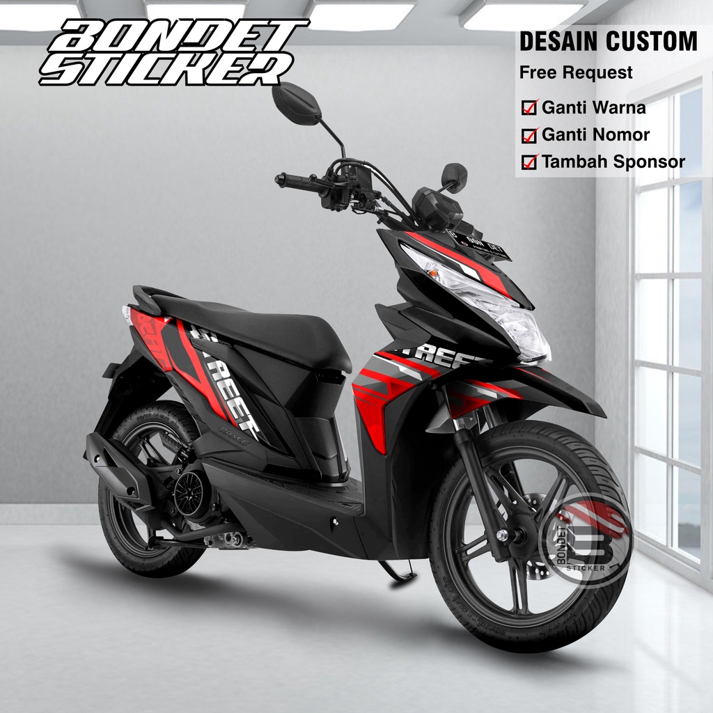 Honda Decal Beat Street  2018 2020 2021 Full Body Stiker Beat Street 2022 Racing Variasi Sticker Dek