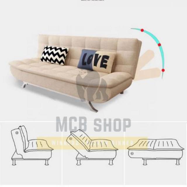Sofa Bed Lipat Beludru Kain Kulit Oscar ungu merah Dll gratis ongkir plus 2 bantal