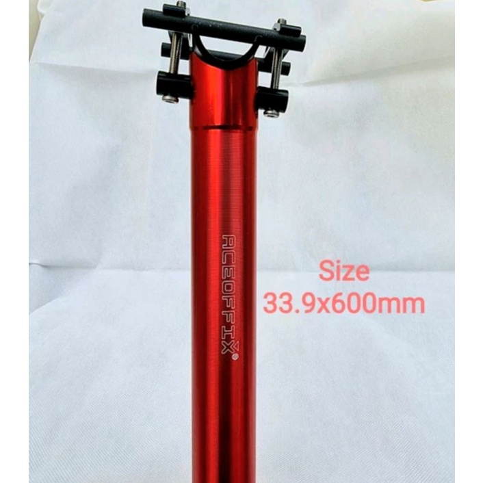 Aceoffix Seatpost Size 33.9 mm Panjang 600 mm Seatpost Sepeda Lipat Merah