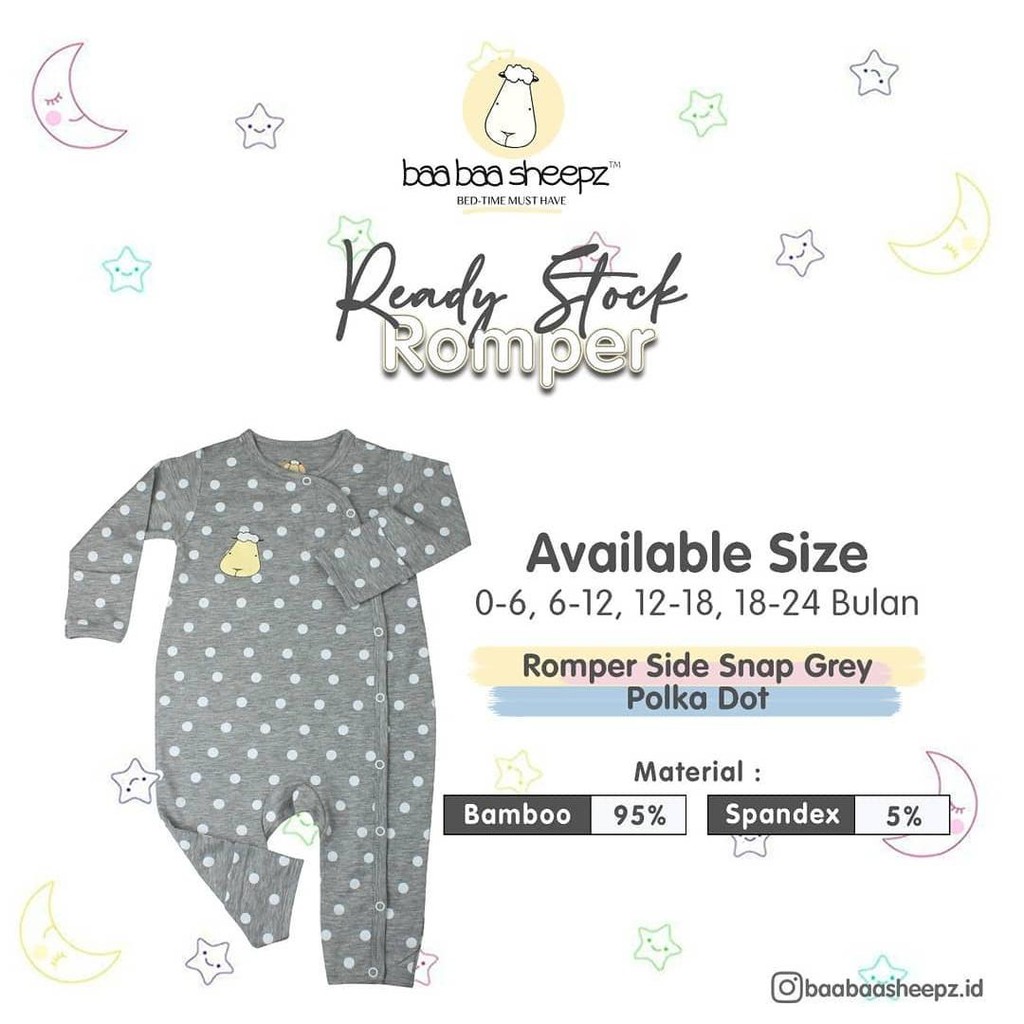 BaaBaasheepz Bamboo Romper With Side Snap