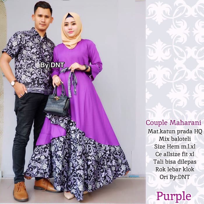 Terbaru Couple Batik Maharani Katun Prodo Kemeja Pendek   Sarimbit Gamis Diskon