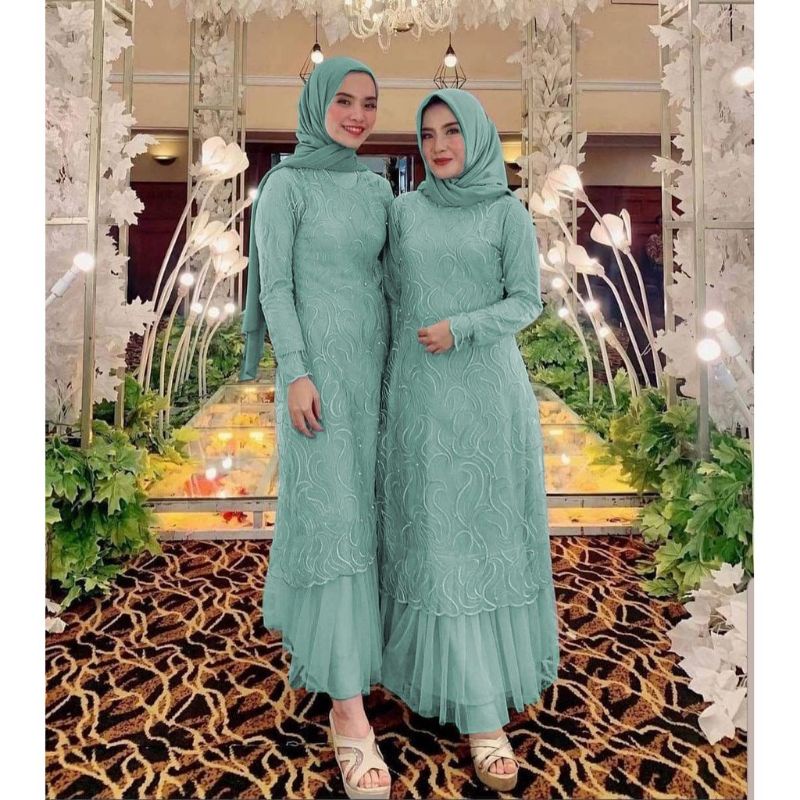 XOS - MAXI GERALDINE / DRESS TILE MUTIARA / FASHION MUSLIMA / COD✅ (Good Quality)