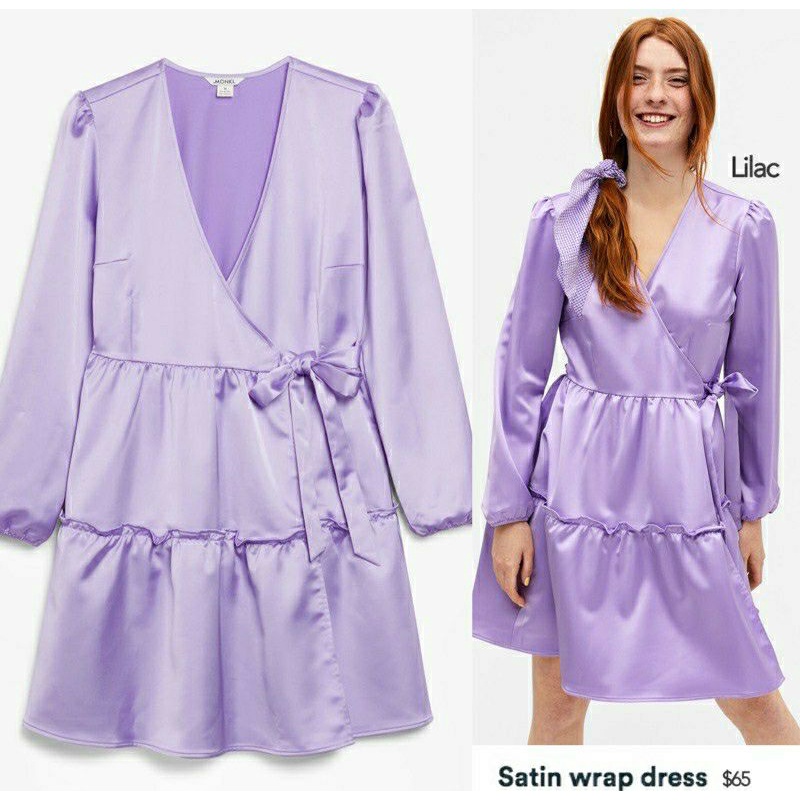 Monki Dress Lilac Satin
