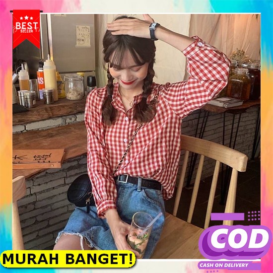 Cozy Blouse Wanita Lengan Panjang Terbaru Atasan Blus Wanita Motif Bunga Bunga V Neck Cod - Wawa Blo