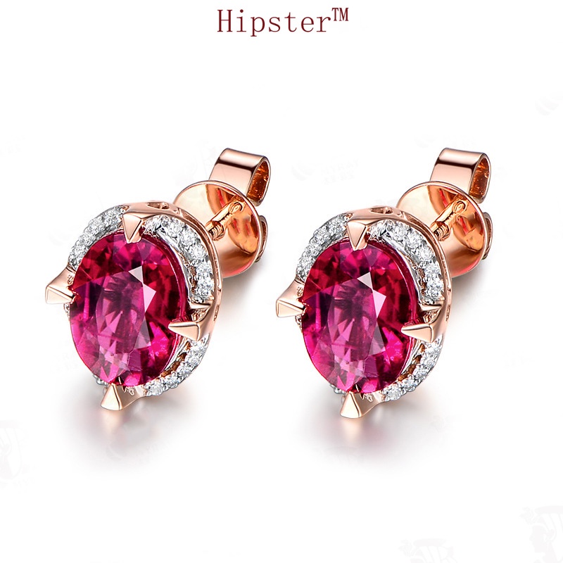 Retro Fashion and Fully-Jewelled Vintage Inlaid Ruby Earrings