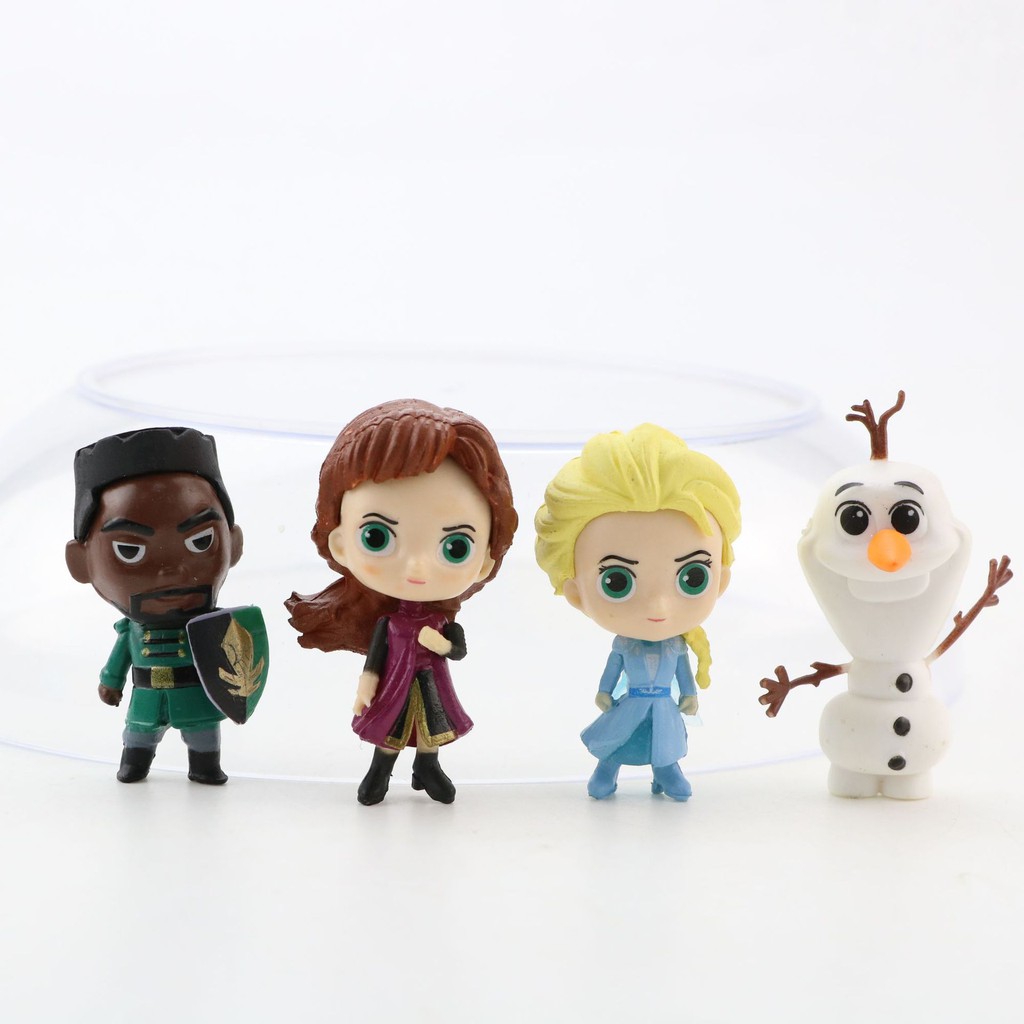 12pcs / set Mainan Action Figure Disney Frozen Snow Queen Elsa Anna Olaf Kristoff Sven Bahan PVC Untuk Hadiah