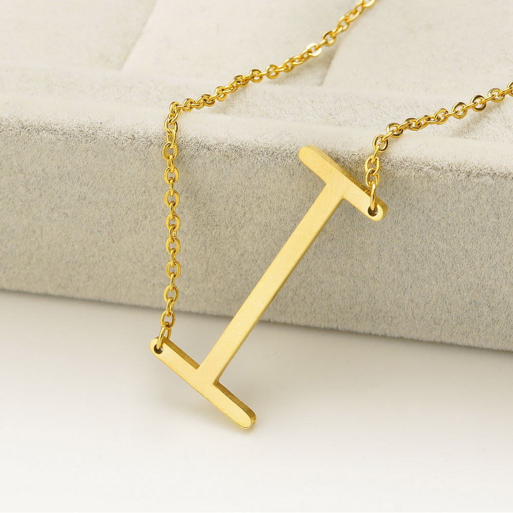 Kalung Titanium Inisial Nama Huruf A-M - BN221