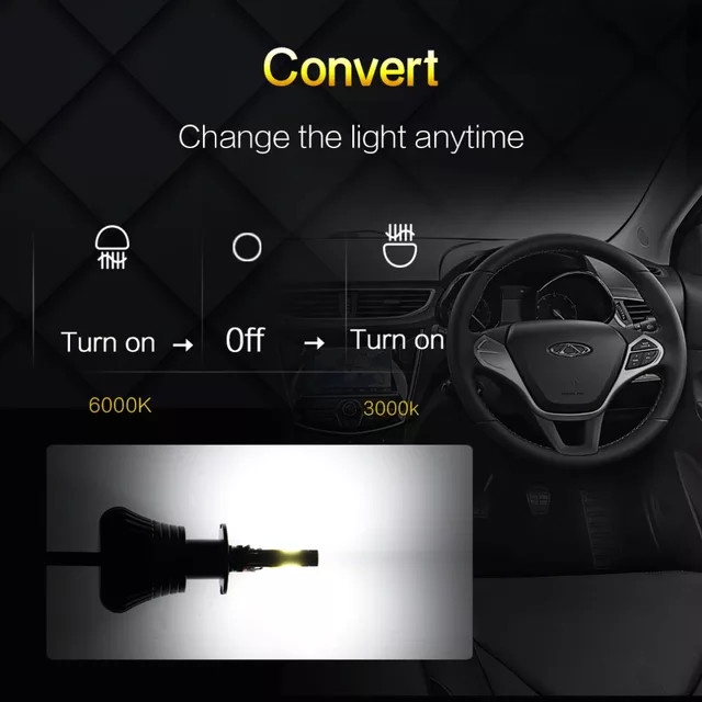 Lampu led h11 h8 h16 foglamp mobil dua warna  two colour 2 warna