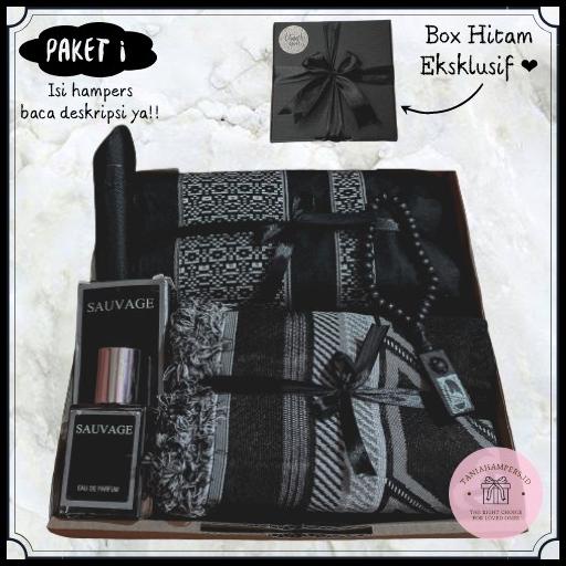 

Paket I Hampers Lebaran Sarung Sajadah Sholat Kado Gift Box Cowok