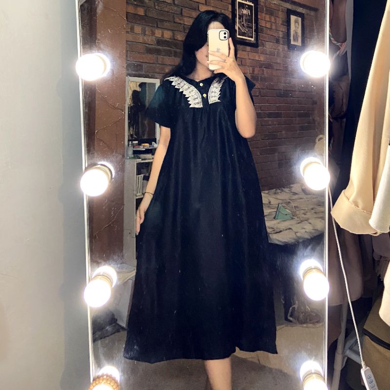 Sapasara - Daster Bali / Daster Payung Renda bahan Rayon Adem LD 110 Selutut Busui Friendly Etalase 1