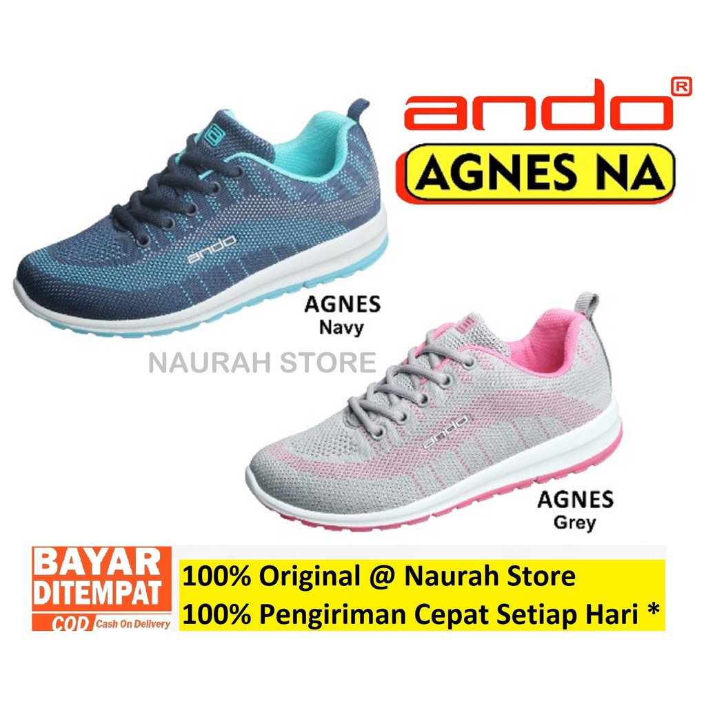 Sepatu Wanita Ando Vivora &amp; Agnes 100% Original Sneakers Casual Sport Jogging Sekolah Kuliah Bersepeda