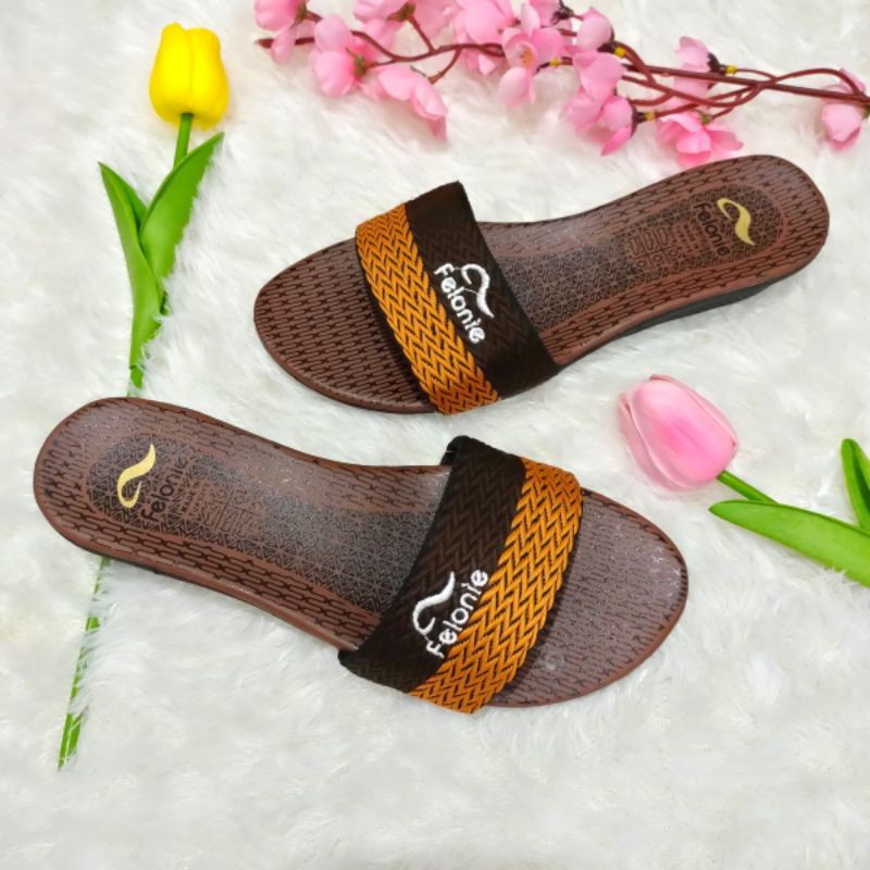 sandal wanita murah... sandal turki rajut bordir 2 warna