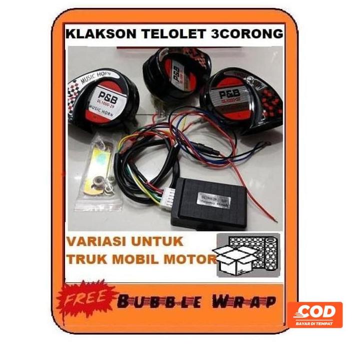 Klakson Keong Telolet 3 Corong 6 Tipe Suara Telolet U/ Mobil Motor (( Kode 068))