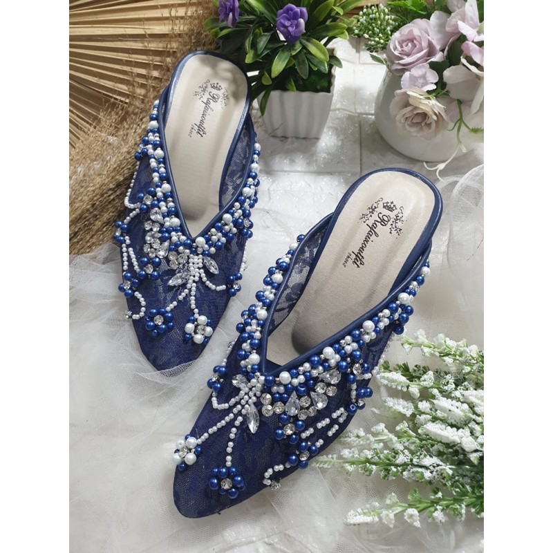 sepatu navy ashanty cantik tinggi 7cm kaca