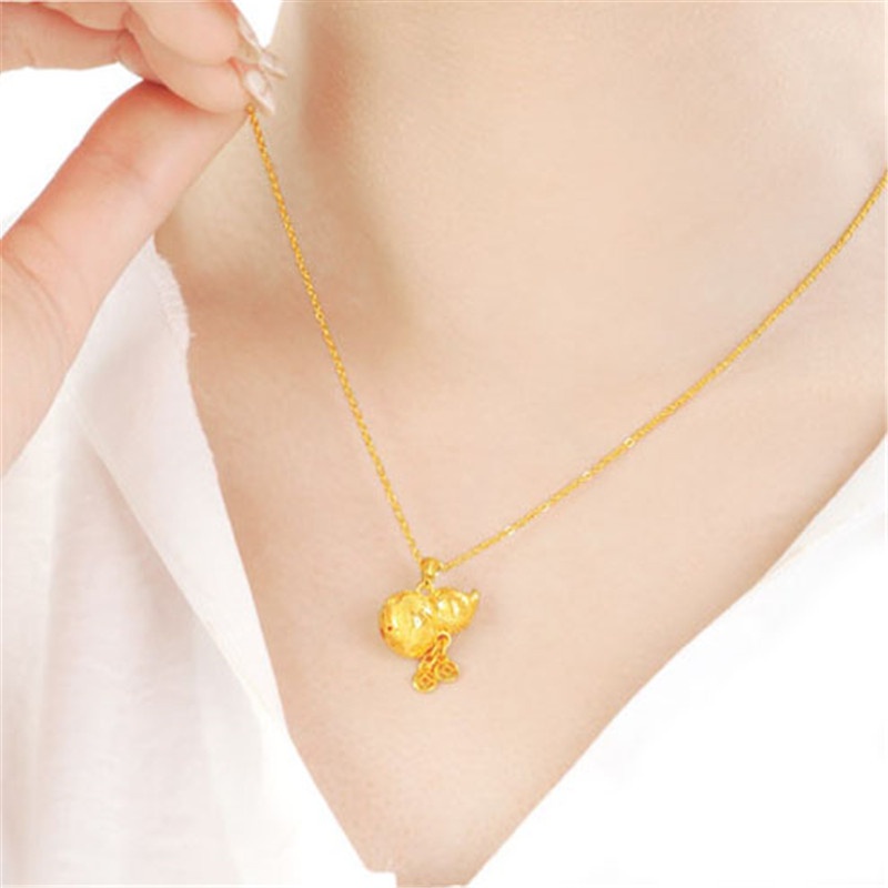 [Ready Stock]Fashion Gold-Plated Hollow Calabash Pendent Necklace