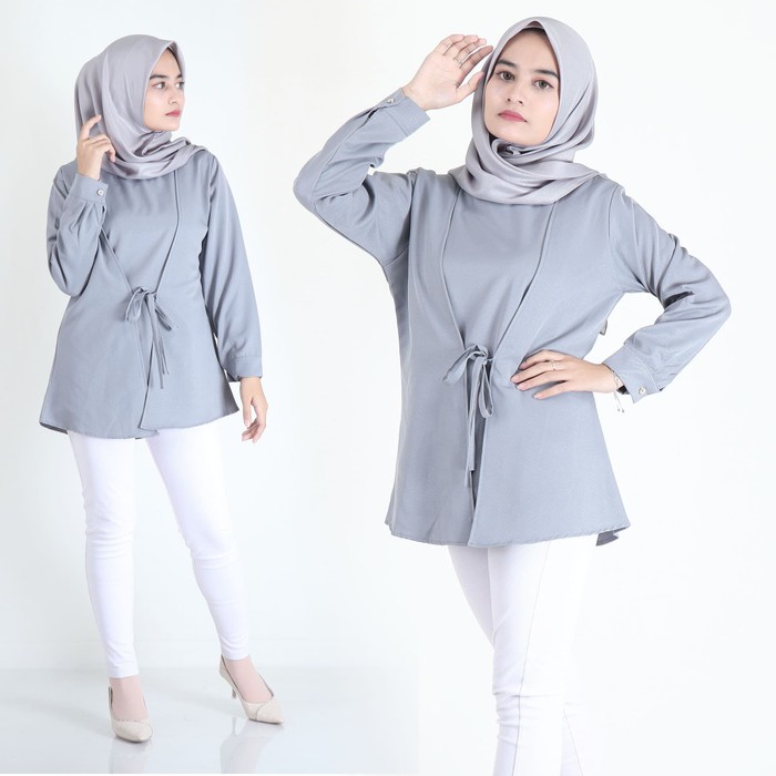 Atasan Wanita Remaja Model Cardigan Lengan Panjang Fashion Muslim A17 Shopee Indonesia