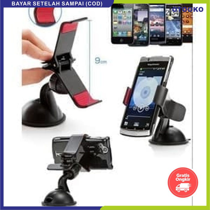 Car Holder Universal Suction cup Lazypod Mount HP Gps Mobil tripod handphone + gratis Anti Slip