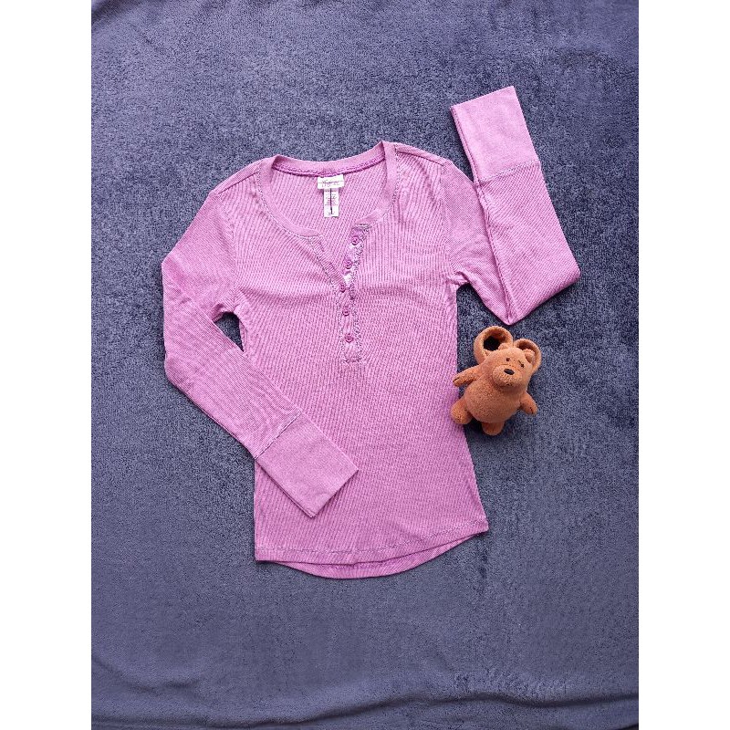 kaos anak perempuan lengan panjang Justice warna ungu lilac