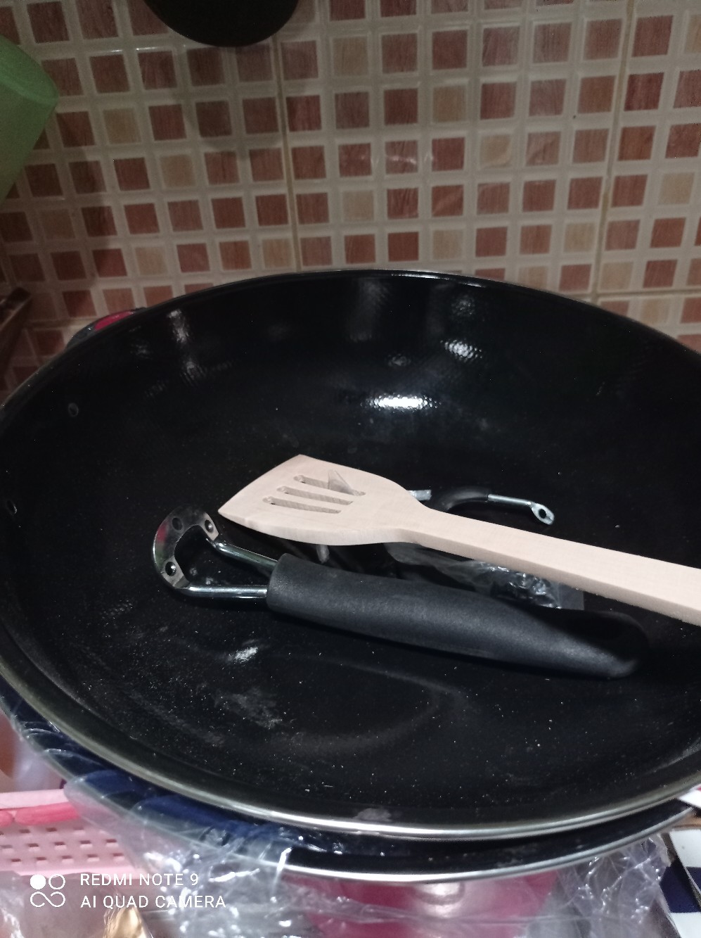 Wajan Enamel .teplon Gagang Panjang Anti Lengket 34cm