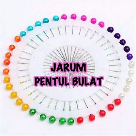 ( Ecer - rol 40 Pc ) JARUM PENTUL BULAT WARNA WARNI - NEDDLE JILBAB HIJAB MURAH