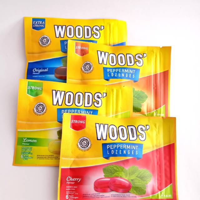 Woods Peppermint LOZENGES SACHET isi 6 Butir