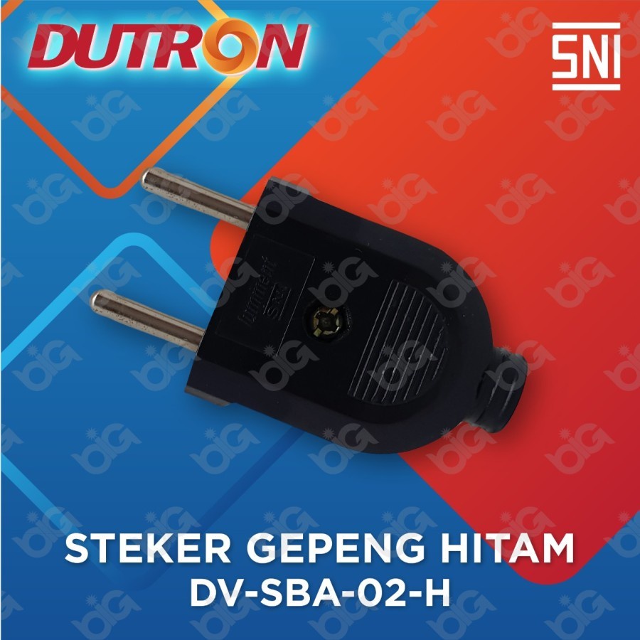 Steker Gepeng / Steker Biasa Dutron Warna Hitam - DV-SBA-01-H