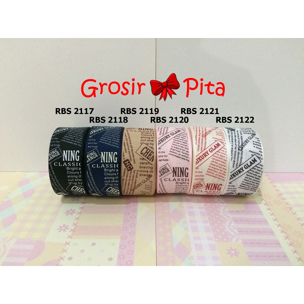 

(25 yard) Pita Satin Motif RBS 2117,2118,2119,2120,2121,2122 | Toko Bahan Craft | Grosir Pita