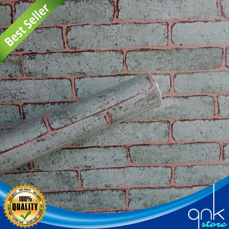 Wallpaper Dinding Motif Bata 45cm x 5m Bata Hijau Klasik Wallpaper Sticker Bata Wallstiker Wallpaper Sticker Wallsticker