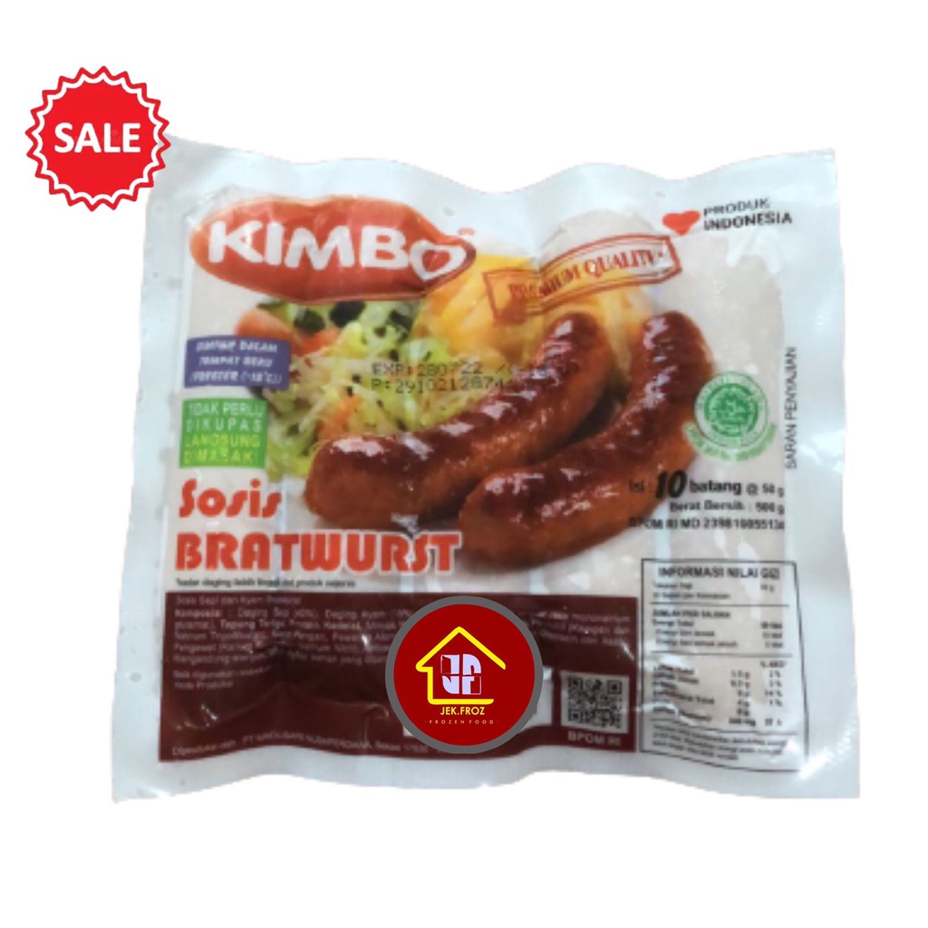 

kimbo sosis bratwurst isi 10 batang 500gr premium quality sosis bakar