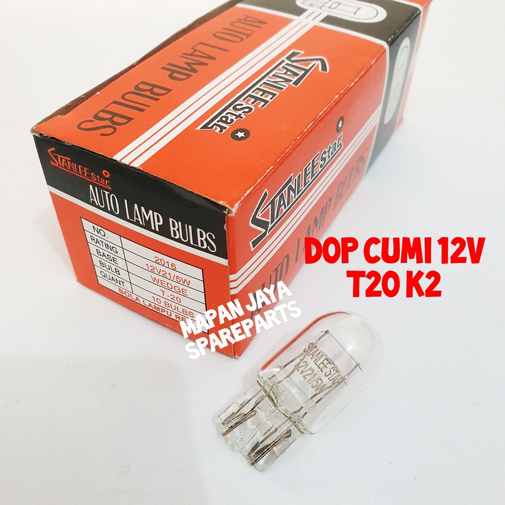 BOHLAM LAMPU REM DOP CUMI 12V T20 K2