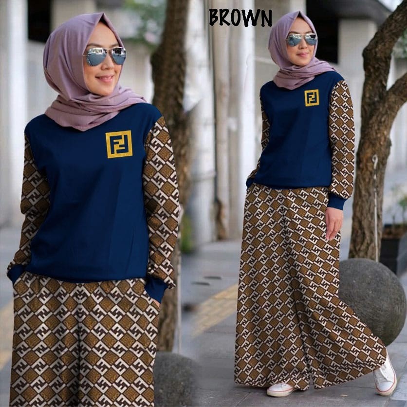 Setelan FD Kulot Navy - setelan kulot wanita/Fashion Wanita/Setelan Kulot Wanita/Set Training/Set ca