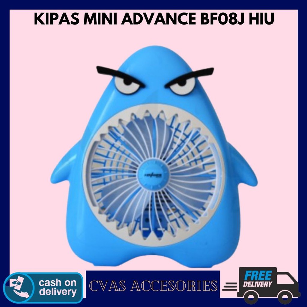 [ HIU ] Kipas Angin Advance Karakter Hiu ADV-BF08J/Kipas Motif Hewan Lucu