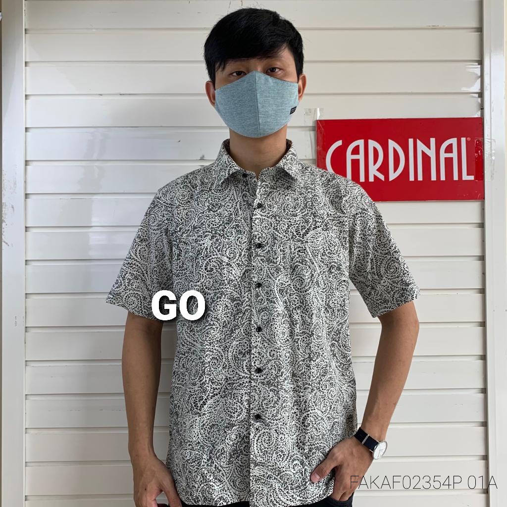 gof M-L CARDINAL KEMEJA BATIK FORMAL Pakaian Pria Atasan Kemeja Hem Slimfit Lengan Pendek KFP